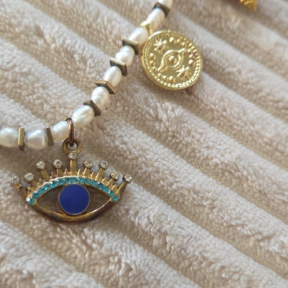 Handmade Pearl Charm Necklace - Picture 5 of 7